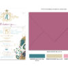 TS450 Νο91Κ 02 prosklitiria gamou vaptisis crown pagoni blue girl elegant invitation