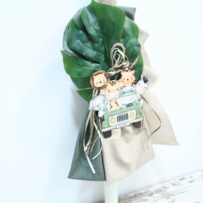 Λαμπάδα βάπτισης Ζωάκια της ζούγκλας Λ01 - Image 2