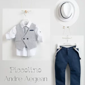 Βαπτιστικό κοστούμι Piccolino Andre σε χρώμα Aegean blue