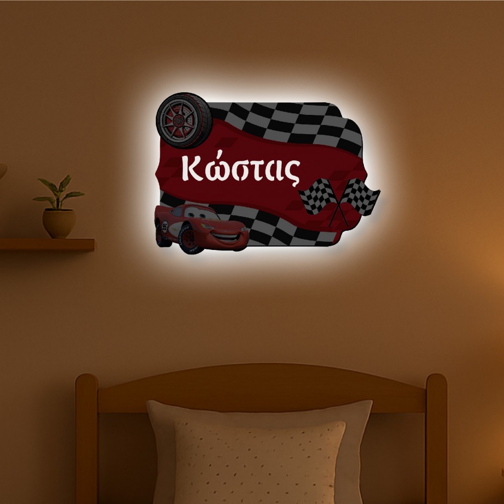 Φωτιστικό τοίχου για παιδικό δωμάτιο με θέμα McQueen - Image 2