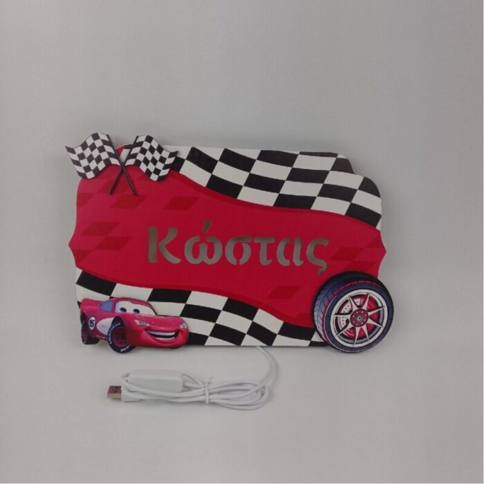 Φωτιστικό τοίχου για παιδικό δωμάτιο με θέμα McQueen - Image 3