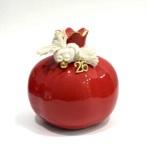 Επιτραπέζιο κεραμικό γούρι ρόδι κόκκινο