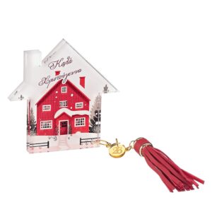 Επιτραπέζιο γούρι σπιτάκι πλεξιγκλάς με εκτύπωση