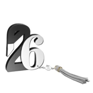 Επιτραπέζιο γούρι πλεξιγκλάς ασημί-μαύρο 26