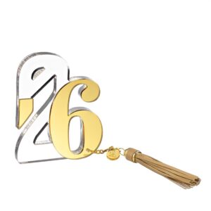 Επιτραπέζιο γούρι πλεξιγκλάς χρυσό-διάφανο 26