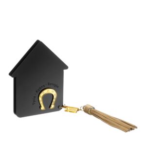 Επιτραπέζιο γούρι πλεξιγκλάς σπιτάκι μαύρο-χρυσό