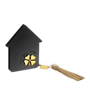 Επιτραπέζιο γούρι πλεξιγκλάς σπιτάκι μαύρο-χρυσό