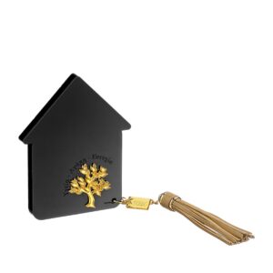 Επιτραπέζιο γούρι πλεξιγκλάς σπιτάκι μαύρο-χρυσό