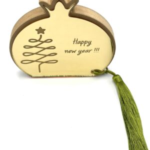 Επιτραπέζιο χειροποίητο γούρι ρόδι με αφιέρωση Happy new year