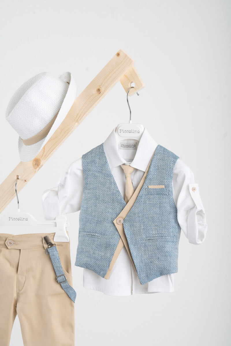 Βαπτιστικό ρούχο αγόρι Piccolino Silvio Beige - Image 2