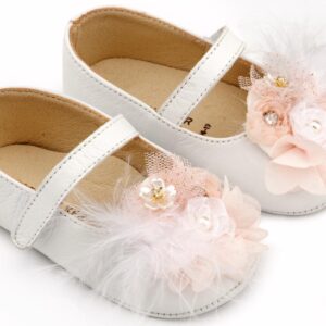 Βαπτιστικά παπούτσια Babywalker αγκαλιάς MI1663 WHITE-PINK