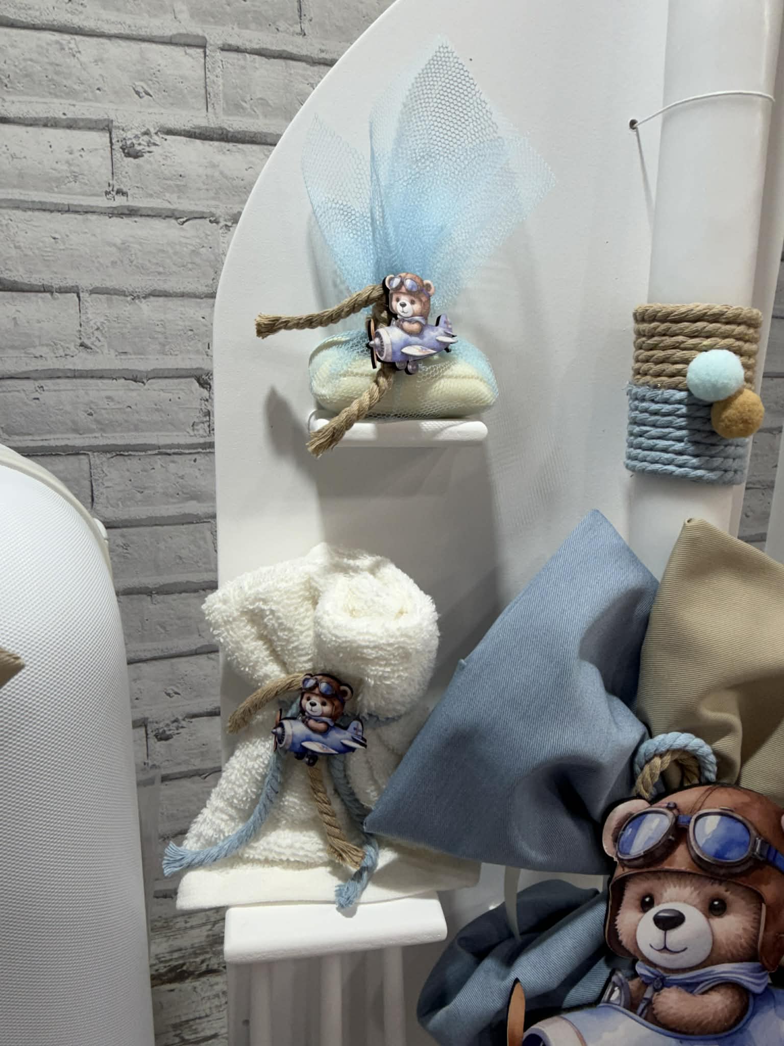 Βαπτιστικό σετ για αγόρι με θέμα αρκουδάκι αεροπλάνο - Image 4