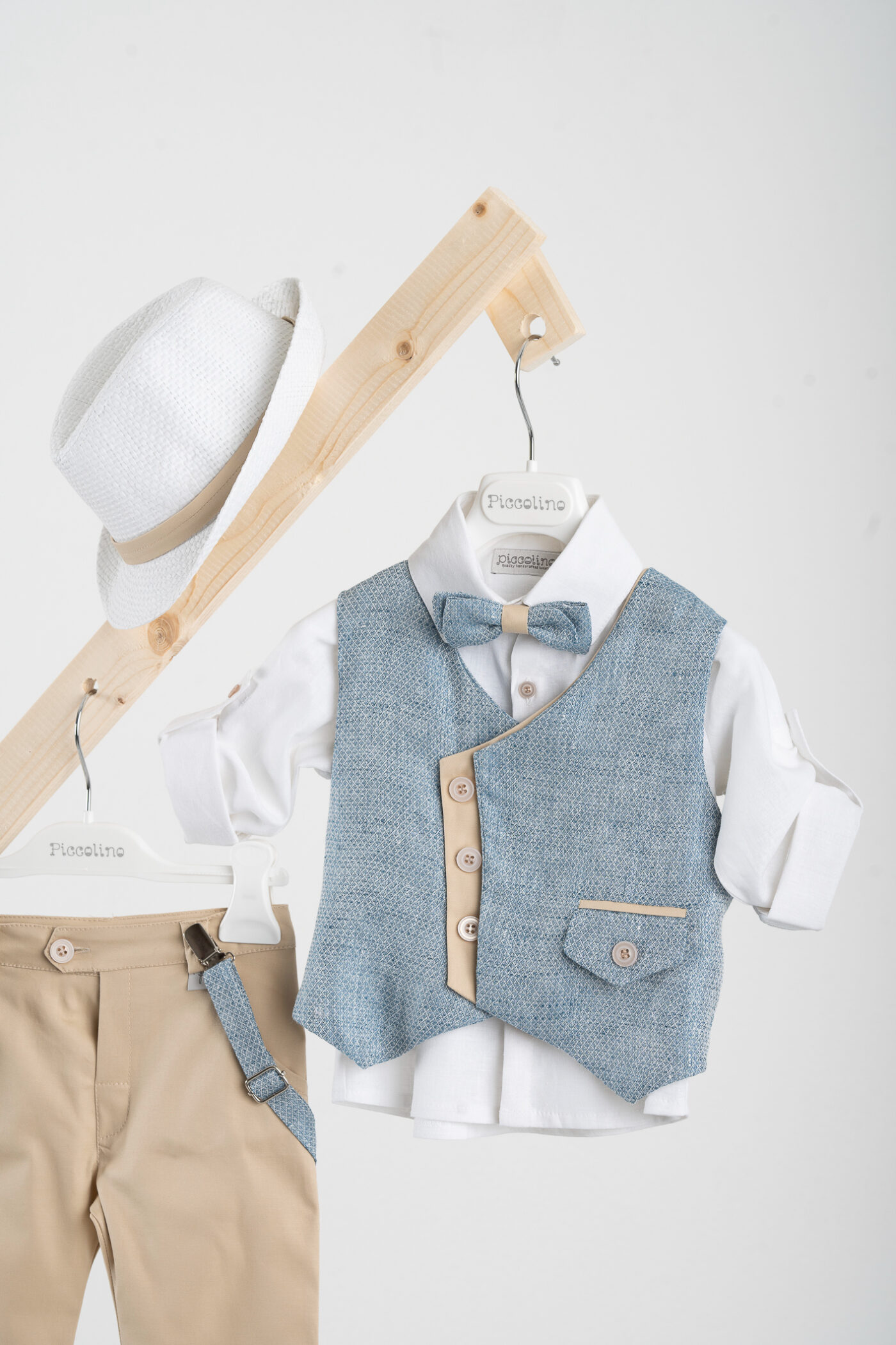 Βαπτιστικό ρούχο αγόρι Piccolino Pedro Beige - Image 2