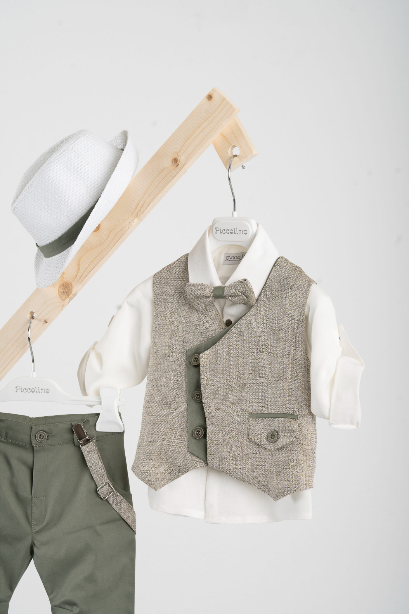 Βαπτιστικό ρούχο αγόρι Piccolino Pedro Olive - Image 2