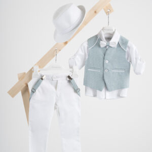 Βαπτιστικό ρούχο αγόρι Piccolino Francisco Mint White