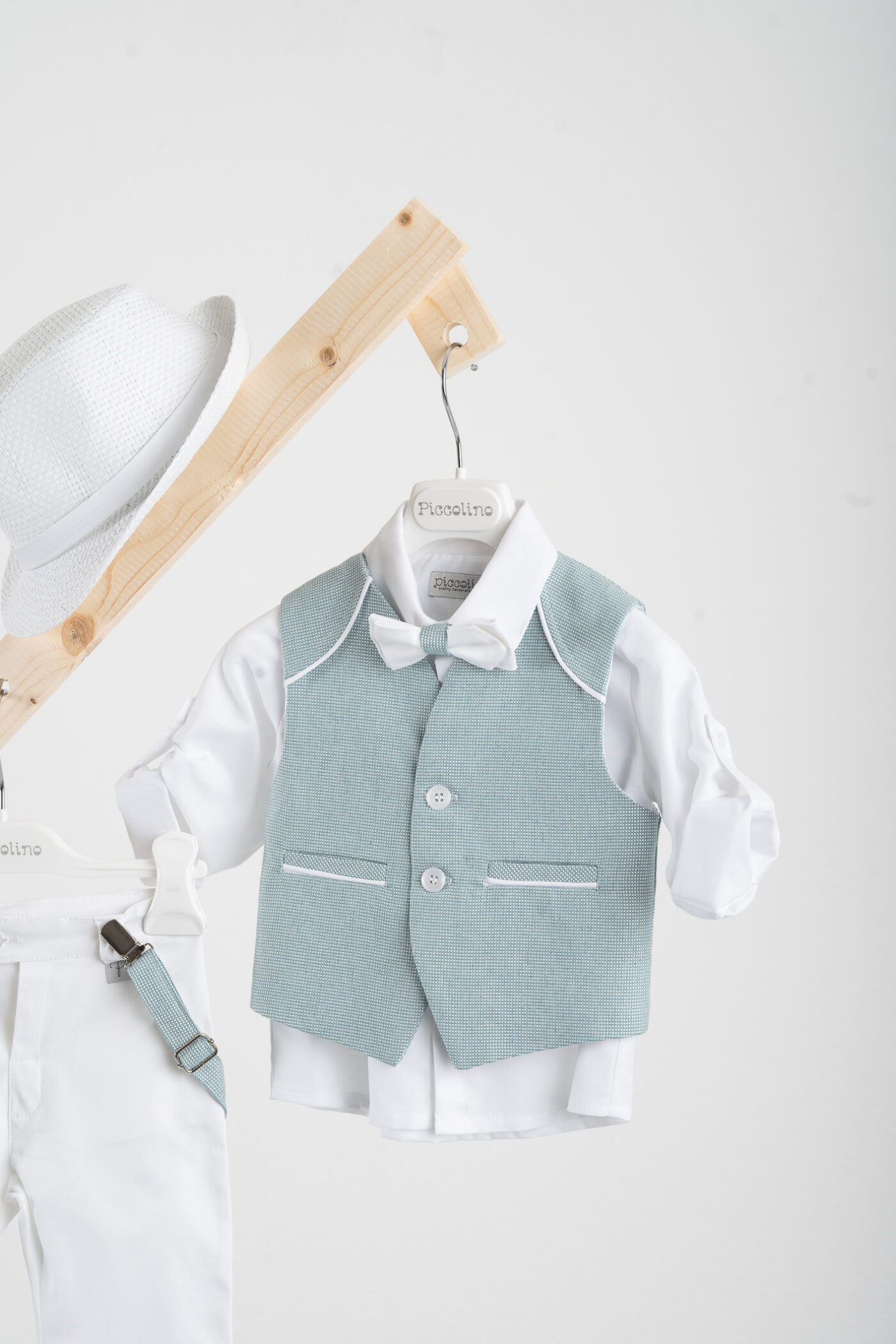 Βαπτιστικό ρούχο αγόρι Piccolino Francisco Mint White - Image 2
