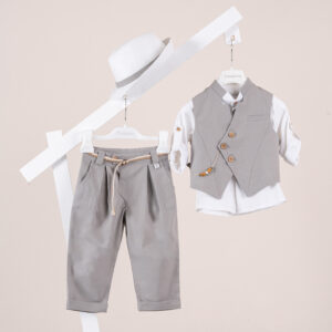 Βαπτιστικό ρούχο αγόρι Piccolino Enrique Grey