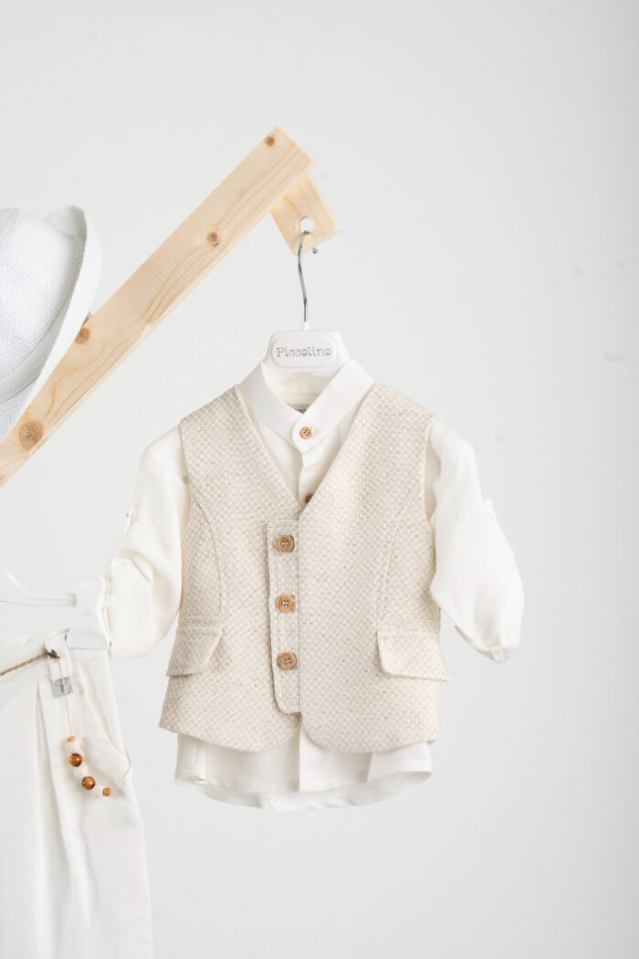 Βαπτιστικό ρούχο αγόρι Piccolino Lewis Off White - Image 2