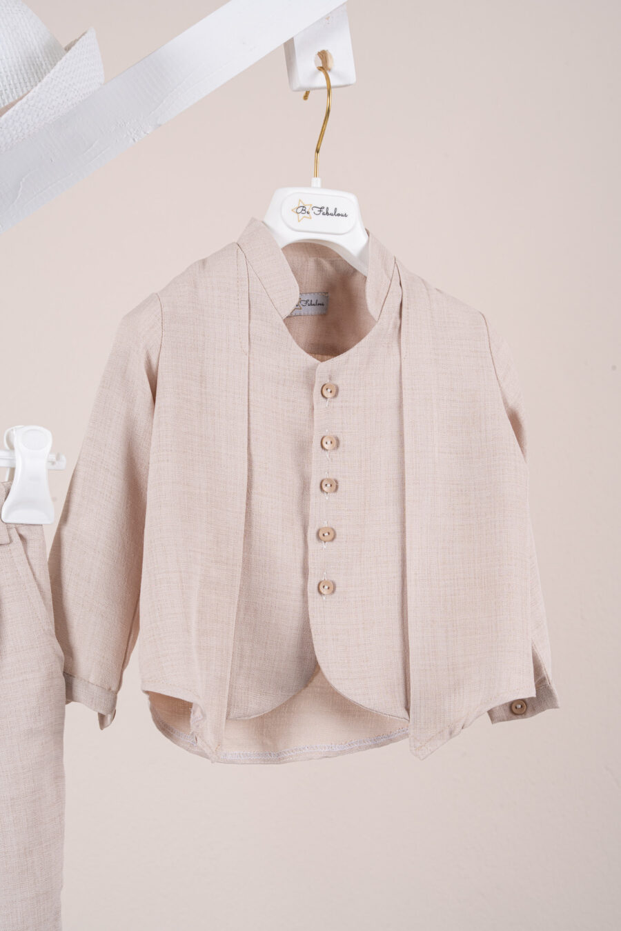 Βαπτιστικό ρούχο αγόρι Piccolino Santiago Beige - Image 2