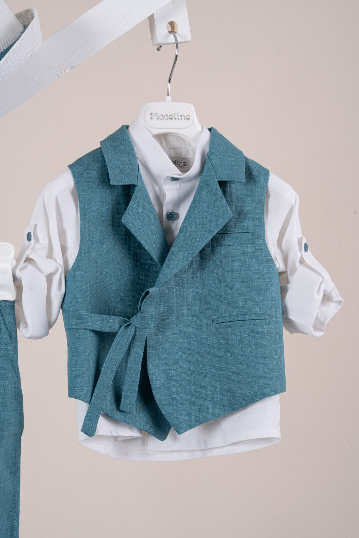 Βαπτιστικό ρούχο αγόρι Piccolino Fabio Petrol - Image 2