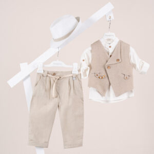 Βαπτιστικό ρούχο αγόρι Piccolino Emilio Beige