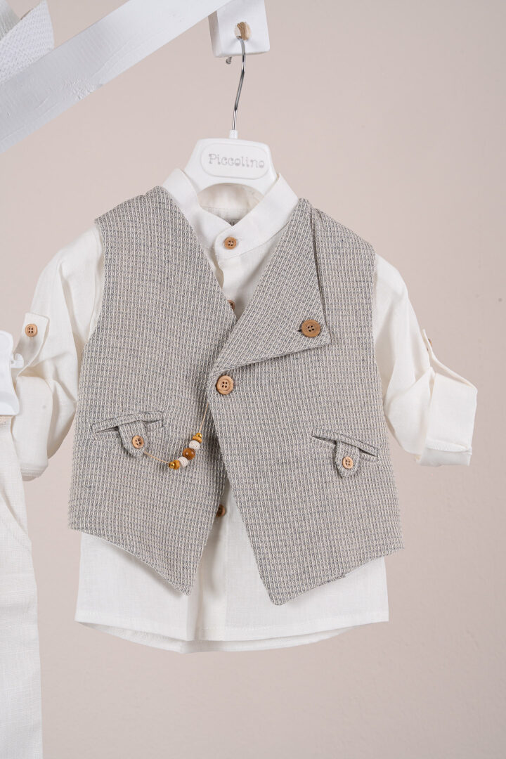Βαπτιστικό ρούχο αγόρι Piccolino Emilio Ivory - Image 2