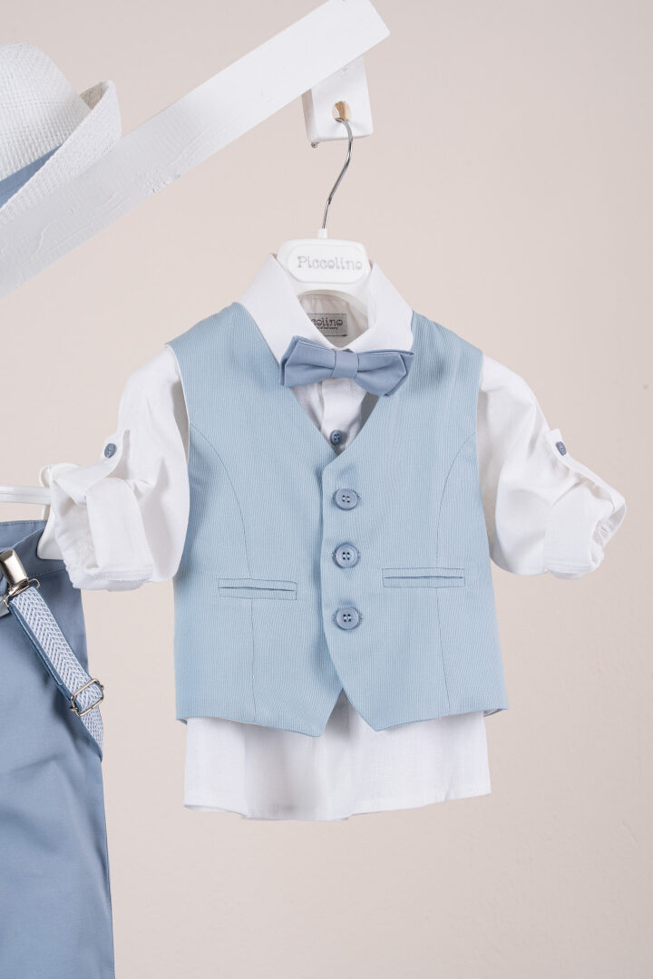 Βαπτιστικό ρούχο αγόρι Piccolino Stefano Light Blue - Image 2