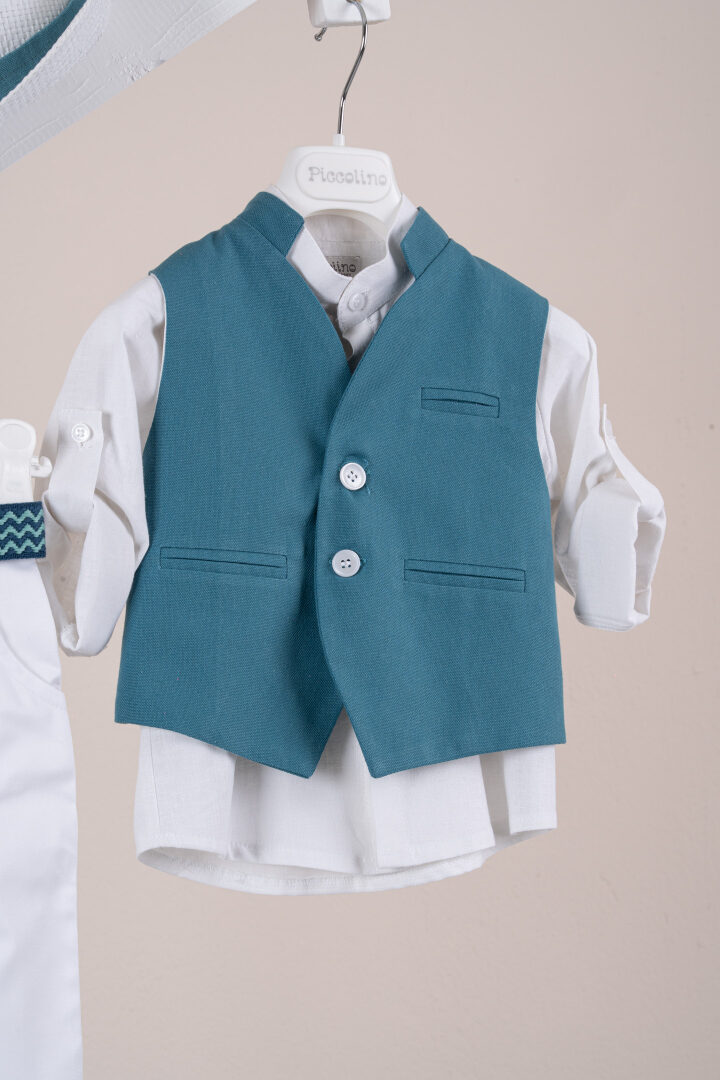 Βαπτιστικό ρούχο αγόρι Piccolino Adriano White - Image 2