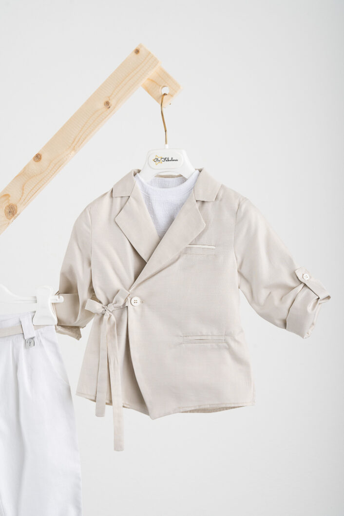 Βαπτιστικό ρούχο αγόρι Piccolino Stefan Beige - Image 2