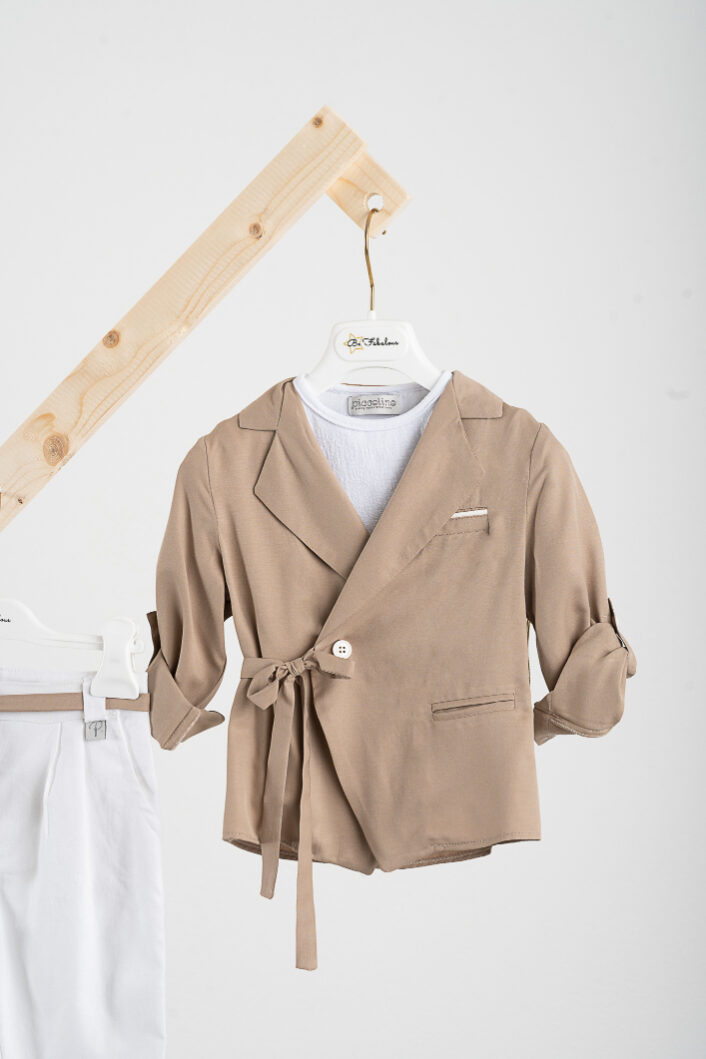 Βαπτιστικό ρούχο αγόρι Piccolino Stefan Mocha - Image 2