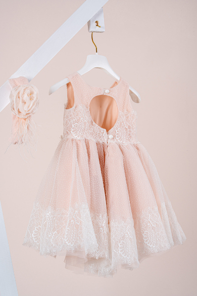 Βαπτιστικό φόρεμα Piccolino Marcella Peach - Image 3