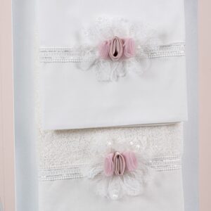 Βαπτιστικά λαδόπανα για κορίτσι Piccolino Fiorella Ivory