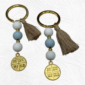 Χειροποίητα μαρτυρικά βάπτισης μπρελόκ με κωνσταντινάτο MARB37