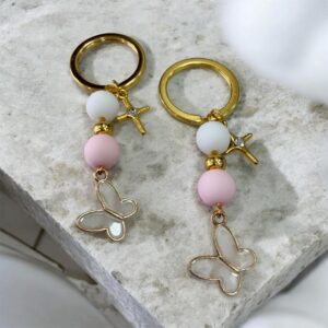 Χειροποίητα μαρτυρικά βάπτισης μπρελόκ πεταλούδα MARB36